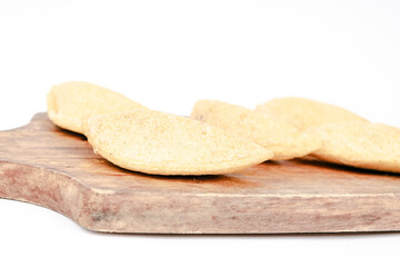 Colombian empanada with spicy sauce 