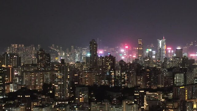 Yau Tsim Mong District Vibrant Nightlife and City Lights in Hong Kong