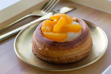 Close up of Croissant Cup Fla Orange
