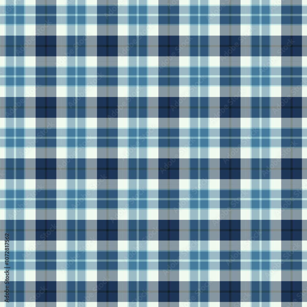 Wall mural plaid repeat pattern.checkered tartan gingham seamless pattern in blue. geometric graphic vector ill