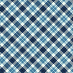 Plaid repeat pattern.Checkered tartan gingham seamless pattern in blue. Geometric graphic vector illustration background design for fabric and print.