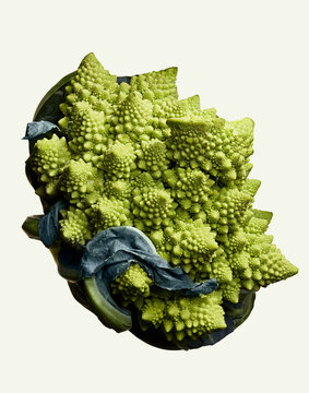 Romanesco Broccoli with Detailed Texture in Minimalist Photography Style