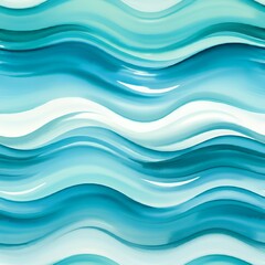 Fototapeta premium Abstract Turquoise Watercolor Waves