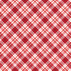 Plaid repeat pattern.Checkered tartan gingham seamless pattern in red and white. Geometric graphic vector illustration background design for fabric and print.