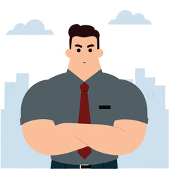 bodyguard is standing with crossed arms.eps