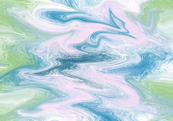 Abstract marbled acrylic paint ink painted waves painting texture colorful background banner - Bold colors, rainbow color swirls wave in Procreate