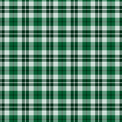 Plaid repeat pattern.Checkered tartan gingham seamless pattern in green and white. Geometric graphic vector illustration background design for fabric and print.