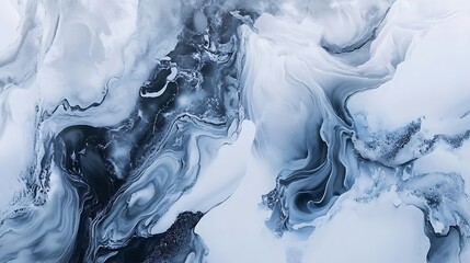 Fototapeta premium Abstract Swirling Blue and White Paint Design