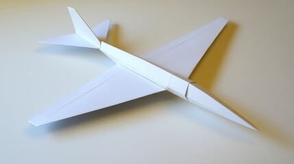 Paper Airplane on a Neutral Background