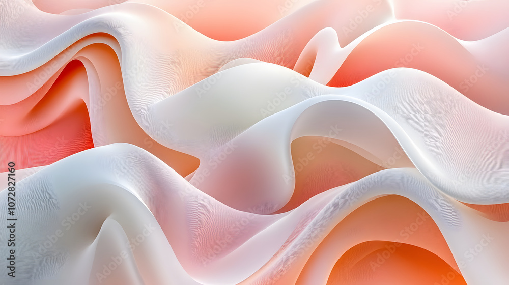 Poster a gentle, flowing fabric texture in soft pastel shades of pink and white, creating an elegant, calmi