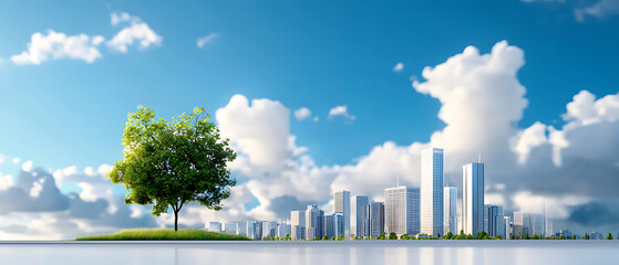 Fototapeta premium Innovative architecture and technology transform urban skylines into sustainable smart cities