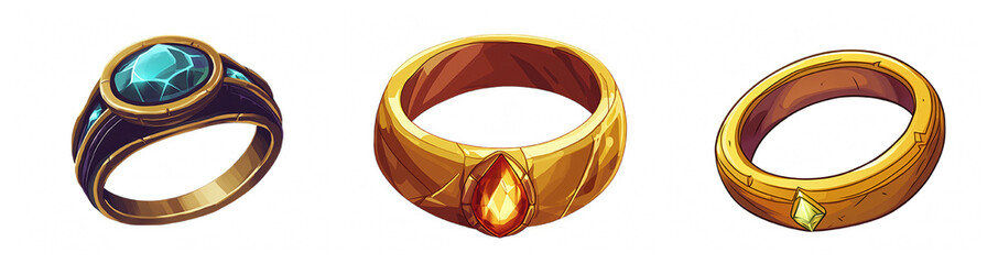 Stunning Collection of Fantasy Rings Featuring Gemstones, Intricate Designs, and Unique Craftsmanship Suitable for Magic, Adventure, and Myth-inspired Themes