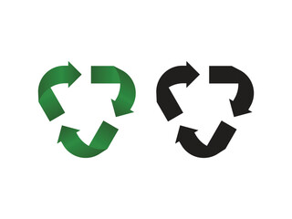 Recycle icon, Recycling arrow symbols design.