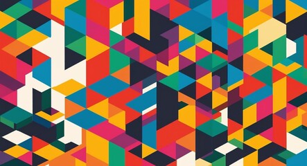 Colorful geometric shapes art and design in illustration background
