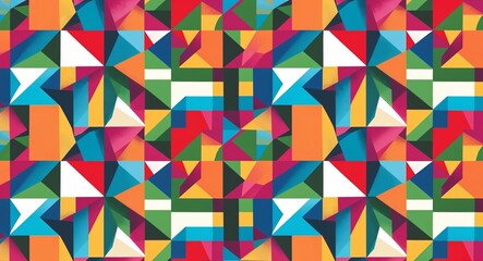 Fototapeta premium Colorful geometric shapes in illustration background