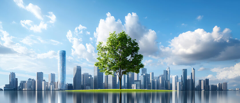 Innovative urban design integrating green spaces and smart technology for a sustainable skyline