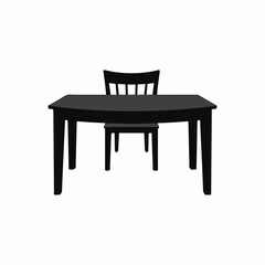 Single table silhouette vector stylish