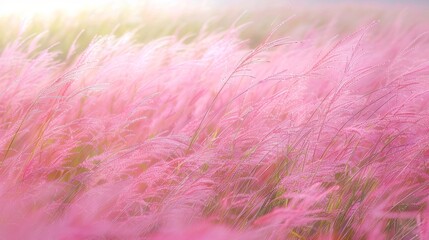Obraz premium Beautiful Pink Muhly Grass in Soft Light