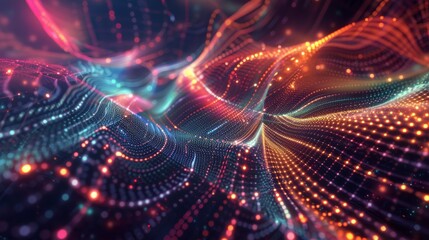 Obraz premium Vibrant Visualization of Multidimensional String Theory