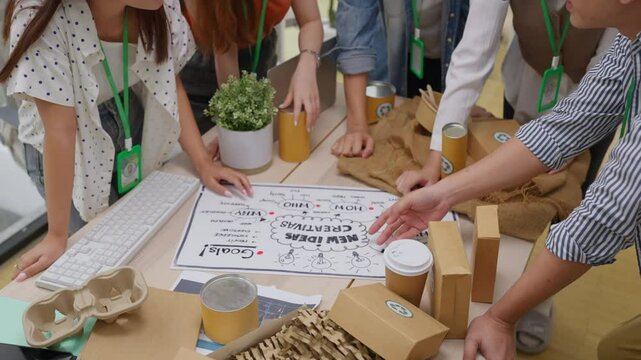ESG environmental social governance ideas shring business discuss eco-friendly company meeting with business people implementing environmental protection for clean and sustainable future ecology