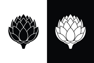 Simple Artichoke Icon. Editable Vector for Design on White and Black Backgrounds