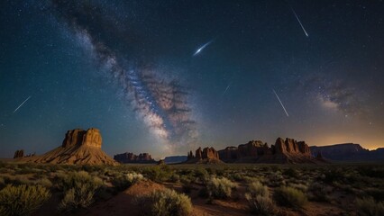 Majestic Night Sky Over Monument Valley