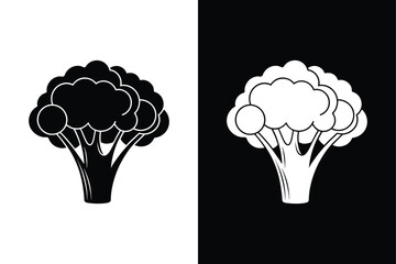 Editable Broccoli Icon for Design. Minimalist Silhouette Vector Illustration