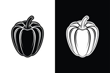 Bell Pepper Silhouette Icon. Crisp Vector Illustration for Easy Use in Graphics