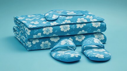 Cozy Floral Bedding Set with Slippers and Eye Mask
