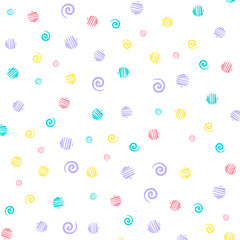 Fototapeta premium pattern with pastel colorful circles on white background. Vector illustration.