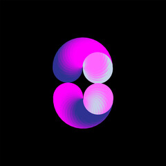 a purple and pink circle with three dots on it