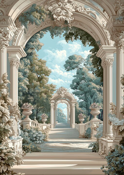 archway in the park, beautiful arch with flowers for wedding invitation background, wedding backdrops