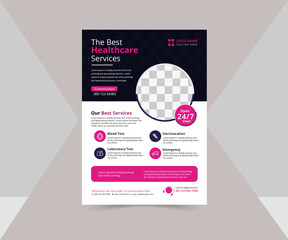 Creative trending color medical flyer design template   