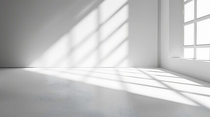 White empty room with window and sunlight