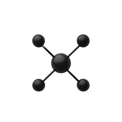 Fototapeta premium black molecular structure with four atoms connected by bonds, representing chemistry and science