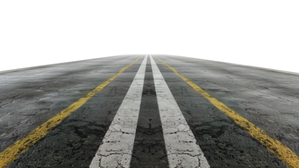 Road isolated on a transparent background