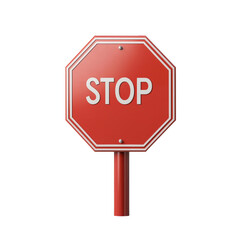 red octagonal stop sign with white letters, symbolizing traffic control and safety