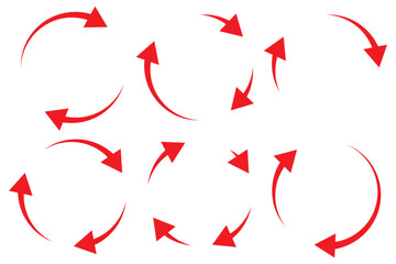 Set of black circle vector arrows. Vector Icons