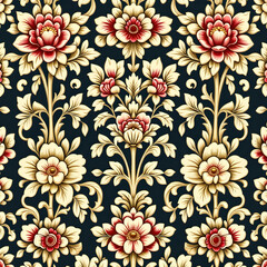 Fototapeta premium seamless pattern with flowers