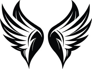 wing silhouette, bird wings , wing vector for logo design, tattoos