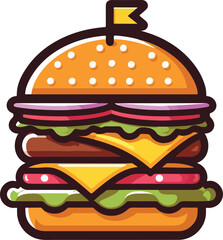 Burger hamburger cheeseburger vector