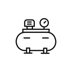 Air compressor pump icon vector line logo art