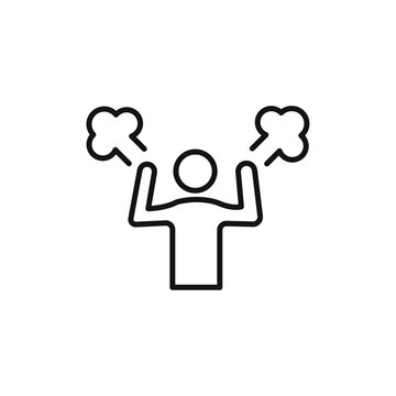 recommend clip art: Angry person icon vector line logo art