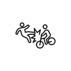Fototapeta premium becycle accident icon vector line logo art