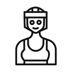 Boxer Woman Icon vector line logo art