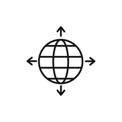 Business expansion icon vector line logo art