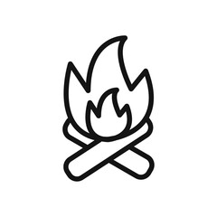Campfire icon vector line logo art