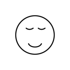 Fototapeta premium Calm Emoji icon vector line logo art