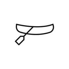canoe icon vector line logo art