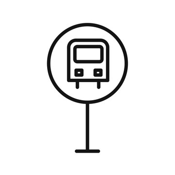recommend clip art: Bus sign icon vector line logo art